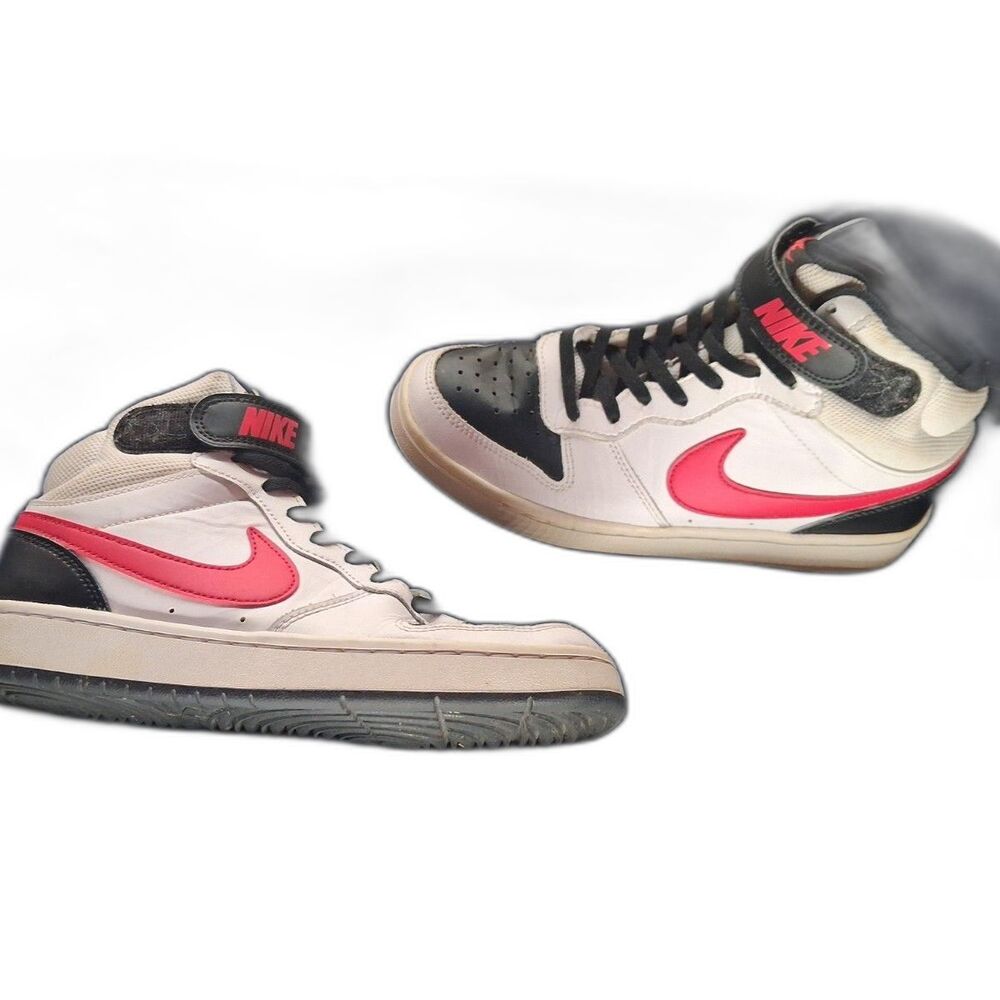 Nike Court Borough 2 Mid GS White Black University Red Size 5Y